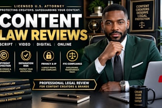 legally review your youtube script to prevent lawsuits and strikes