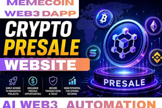 build token launch, memecoin presale website, web3 dapp, wallet, blockchain app