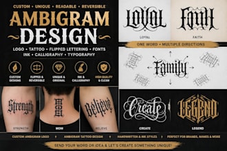 ambigram logo ambigram tattoo flipped lettering fonts ink calligraphy