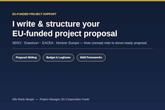 write eu grant proposals and reports for ngo cooperation projects