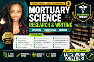 research and write professional mortuary science content