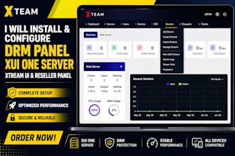 install drm panel, xtream ui server, xui one, reseller panel, drm script, sling