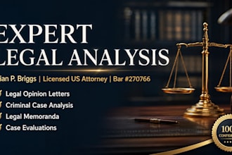 draft formal legal opinion letter and expert case assessment legal research