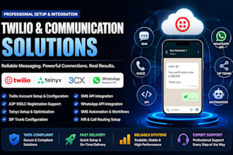 setup twilio a2p 10dlc, telnyx, sip trunk, SMS automation and API integration