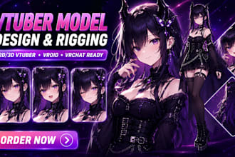 design 3d vtuber, 2d vtuber, vtuber model, vtuber riggling