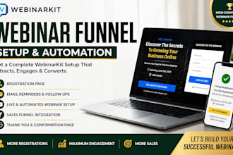 setup webinarkit automated webinar funnel  and automation