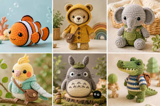 create custom amigurumi crochet plush patterns with step by step PDF