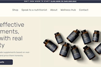 design peptide website, supplement website and nutraceutical website