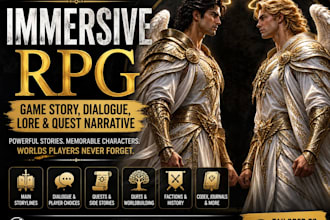 write and edit immersive rpg game story, dialogue, lore, and quest narrative
