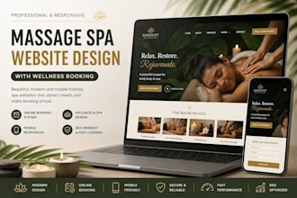 design massage therapy spa website with wellness booking