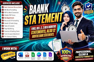 made and organize bank statements and financial documents for US loan