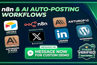 build n8n workflow claude code higgsfield video auto posting bot social media