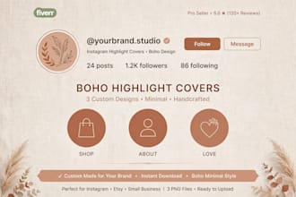 design 3 aesthetic instagram highlight covers boho minimalist