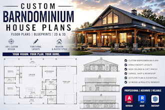 design custom barndominium house plans, floor plans and blueprints