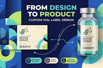 design a custom vial label, bottle label, or product label for your brand