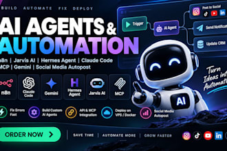 fix build jarvis ai autopost n8n hermes agent gemini app setup claude code mcp