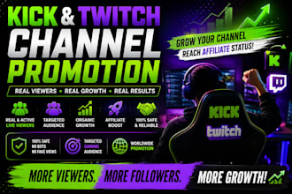 promote your kick and twitch channel for audience growth