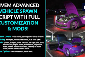be your fivem car developer, vehicle mod, fivem scripting, gta 5 and server syst