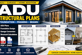 design adu structural plans foundation deck garage conversion pergola