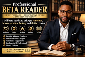 beta read critique romance, horor, erotical fantansy fiction book