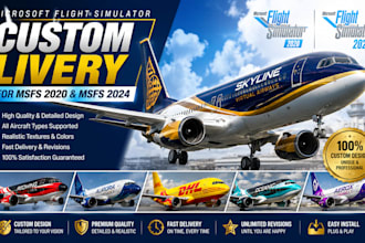 create custom livery for msfs 2020 and msfs 2024 aircraft