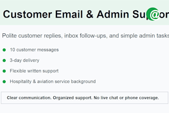 handle customer emails and simple admin support