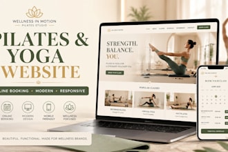 build pilates studio wellness website yoga website with online booking