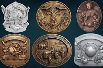sculpt 3d bas relief medallion 3d coin model pendant cnc model for 3d printing