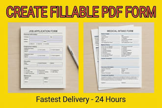 design professional fillable PDF form