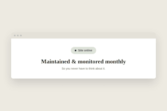 host and maintain the website I built for you