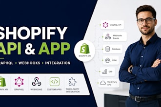 build shopify custom app and api integration, webhooks and custom backend