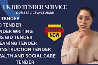 research and write UK tenders, bids, nhs and public sector proposals