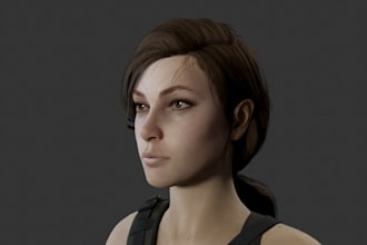 mid poly 3d character,unity game character,pbr texture,female nsfw model,rig ps1