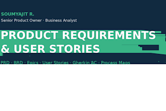 write clear product requirements, user stories and acceptance criteria