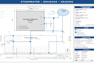 stormwater calculation, drainage report, site grading plan, civil utility plan