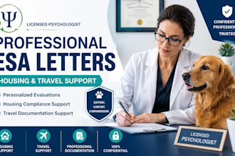 provide a professional legal esa letter
