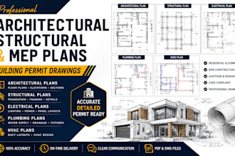 design architectural, structural and mep plans for building permits
