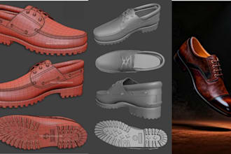 create custom 3d shoe modeling, footwear design, sneaker for 3d printing