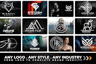 design a modern minimalist luxury brand logo with complete brand guidelines
