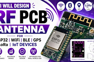 design rf pcb and antenna for esp32 wifi ble gps lora