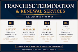 research state good cause laws for your franchise termination as a USA attorney