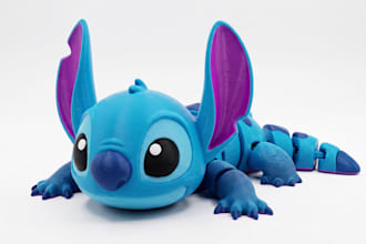 sculpt 3d toy character design, 3d articulated flexi toy model for 3d printing
