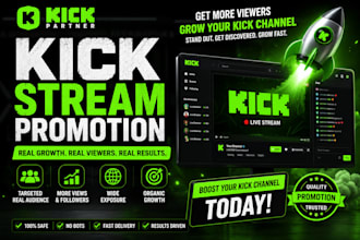 promote your kick gaming channel for stream growth