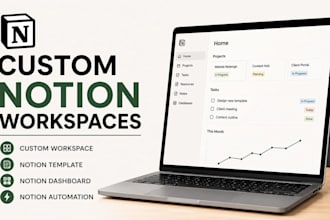 build custom notion workspace notion template notion dashboard notion automation