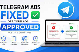 fix telegram ads, setup active telegram ads to 300k audience telegram promotion