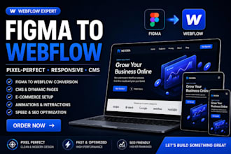 build webflow website, figma to webflow, design, developer, landing page, cms