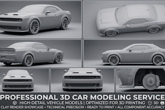 create 3d car model, 3d vehicle for 3d printing