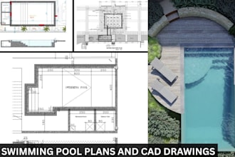 create custom swimming pool plans, cad drawings and backyard layouts