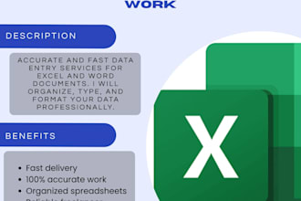 do excel data entry and spreadsheet work