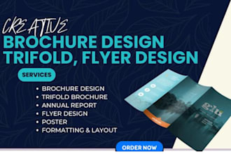 design trifold brochure, bifold business brochure tri fold